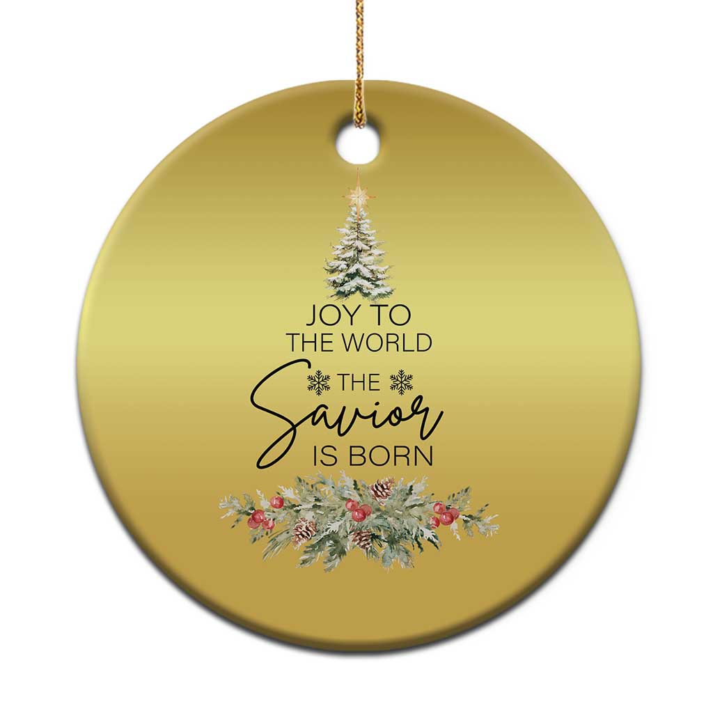 Funny Xmas Christian Faith Christmas Ornament Joy To The World The Savior Is Born Xmas Tree - Wonder Print Shop