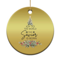 Funny Xmas Christian Faith Christmas Ornament Joy To The World The Savior Is Born Xmas Tree - Wonder Print Shop