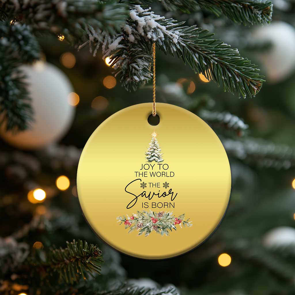 Funny Xmas Christian Faith Christmas Ornament Joy To The World The Savior Is Born Xmas Tree - Wonder Print Shop