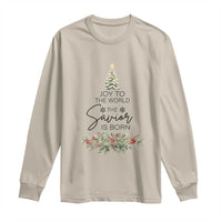 Funny Christmas Christian Faith Long Sleeve Shirt Joy To The World The Savior Is Born Xmas Tree