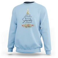 Funny Christmas Christian Faith Sweatshirt Joy To The World The Savior Is Born Xmas Tree - Wonder Print Shop