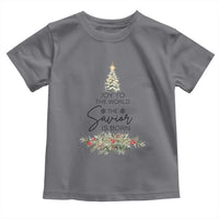 Funny Christmas Christian Faith Toddler T Shirt Joy To The World The Savior Is Born Xmas Tree