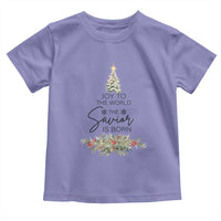 Funny Christmas Christian Faith Toddler T Shirt Joy To The World The Savior Is Born Xmas Tree