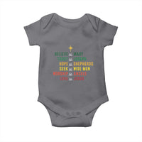 Christian Faith Baby Onesie Believe Like Mary Trust Like Joseph Hope Like Shepherds