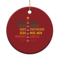 Christian Faith Christmas Ornament Believe Like Mary Trust Like Joseph Hope Like Shepherds - Wonder Print Shop