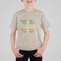 Christian Faith T Shirt For Kid Believe Like Mary Trust Like Joseph Hope Like Shepherds - Wonder Print Shop