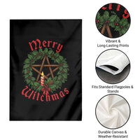 Nordic Christmas Garden Flag Merry Witchmas Pagan Yule Xmas Wreath - Wonder Print Shop