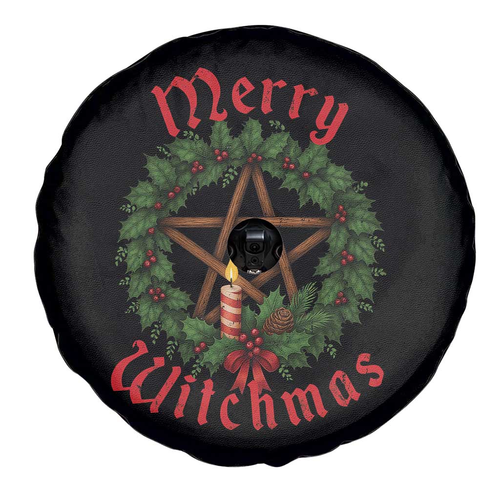 Nordic Christmas Spare Tire Cover Merry Witchmas Pagan Yule Xmas Wreath - Wonder Print Shop