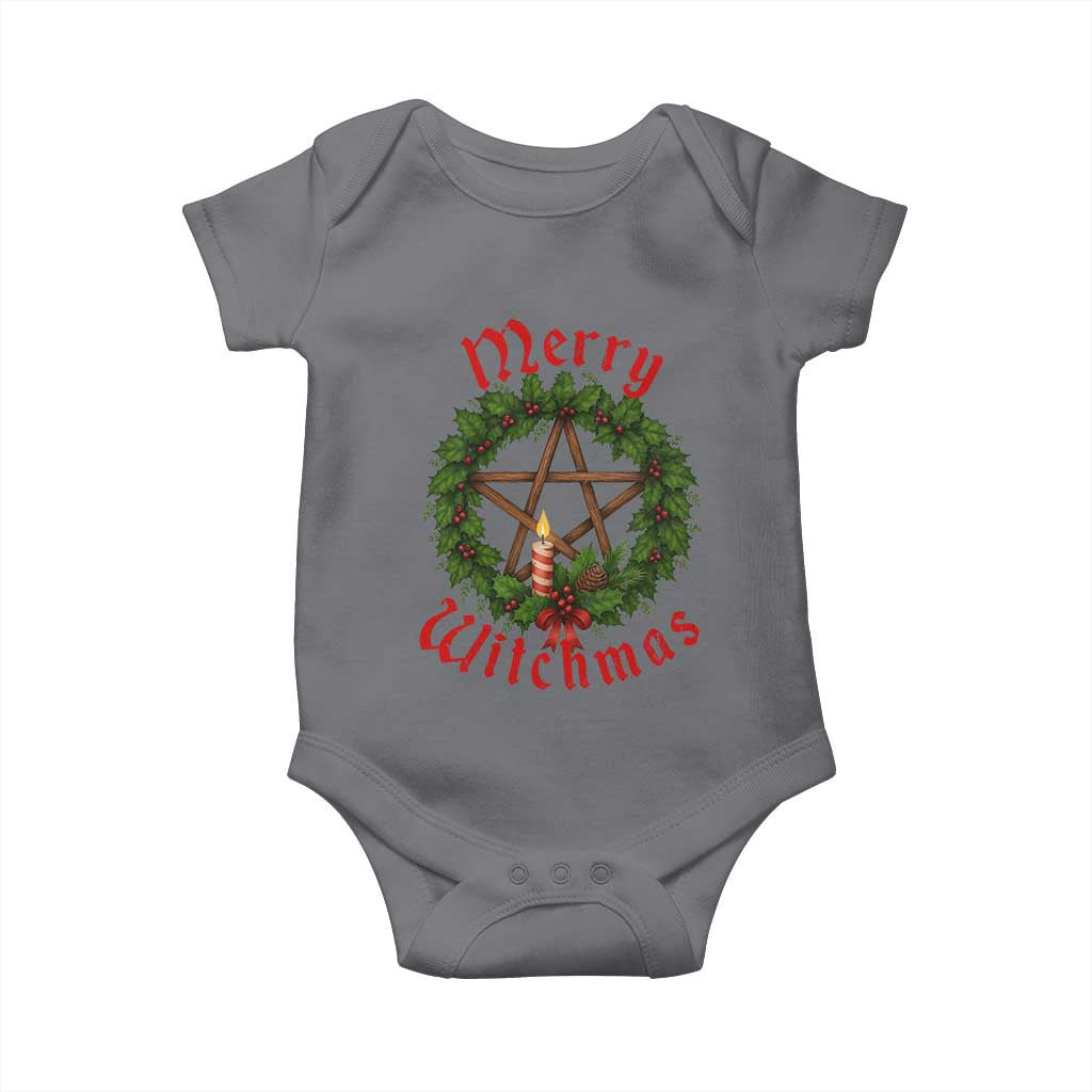 Nordic Christmas Baby Onesie Merry Witchmas Pagan Yule Xmas Wreath - Wonder Print Shop