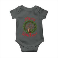 Nordic Christmas Baby Onesie Merry Witchmas Pagan Yule Xmas Wreath - Wonder Print Shop