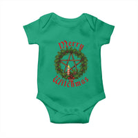 Nordic Christmas Baby Onesie Merry Witchmas Pagan Yule Xmas Wreath - Wonder Print Shop
