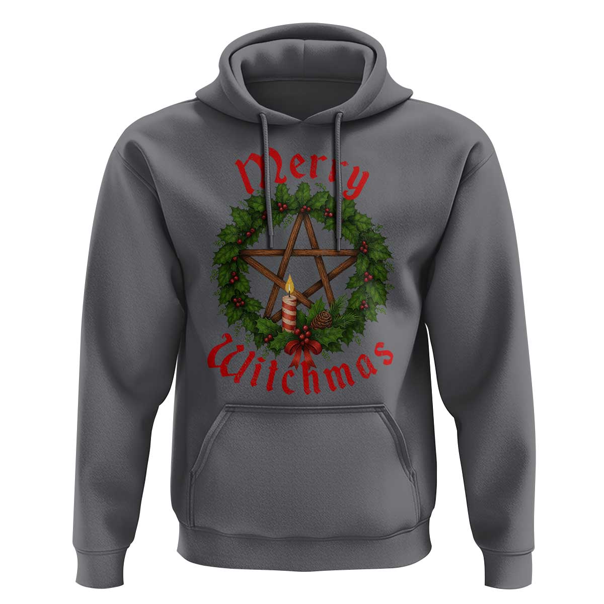 Nordic Christmas Hoodie Merry Witchmas Pagan Yule Xmas Wreath - Wonder Print Shop