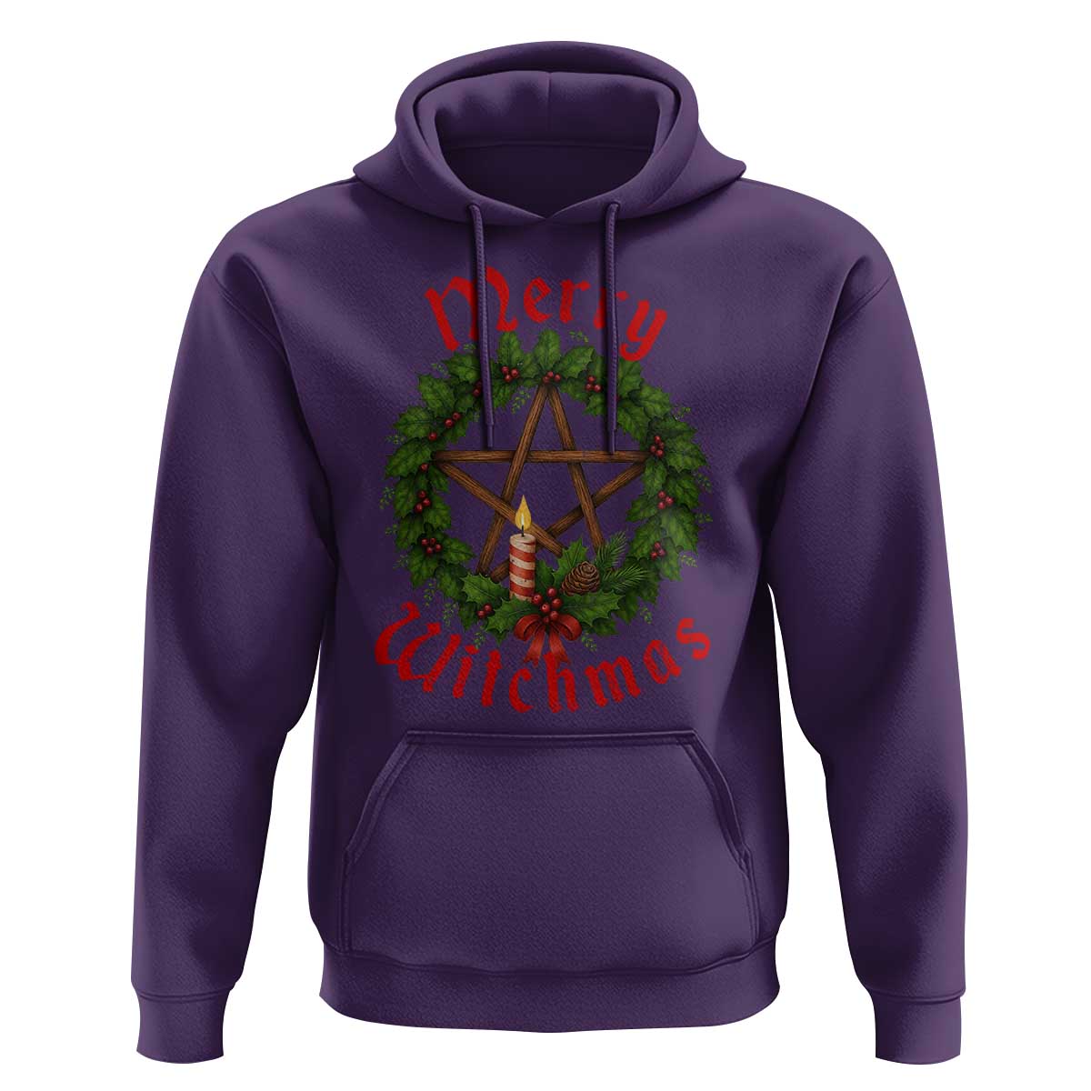 Nordic Christmas Hoodie Merry Witchmas Pagan Yule Xmas Wreath - Wonder Print Shop