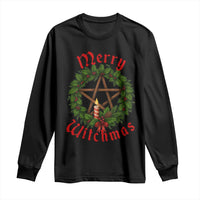 Nordic Christmas Long Sleeve Shirt Merry Witchmas Pagan Yule Xmas Wreath - Wonder Print Shop