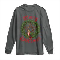 Nordic Christmas Long Sleeve Shirt Merry Witchmas Pagan Yule Xmas Wreath - Wonder Print Shop