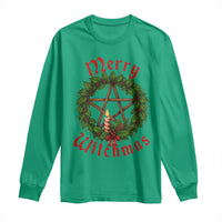 Nordic Christmas Long Sleeve Shirt Merry Witchmas Pagan Yule Xmas Wreath - Wonder Print Shop