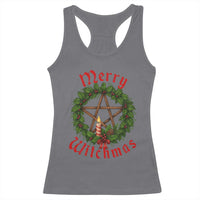 Nordic Christmas Racerback Tank Top Merry Witchmas Pagan Yule Xmas Wreath - Wonder Print Shop