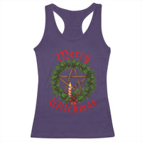 Nordic Christmas Racerback Tank Top Merry Witchmas Pagan Yule Xmas Wreath - Wonder Print Shop