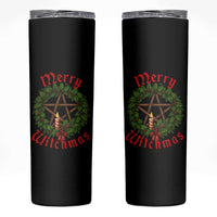 Nordic Christmas Skinny Tumbler Merry Witchmas Pagan Yule Xmas Wreath - Wonder Print Shop