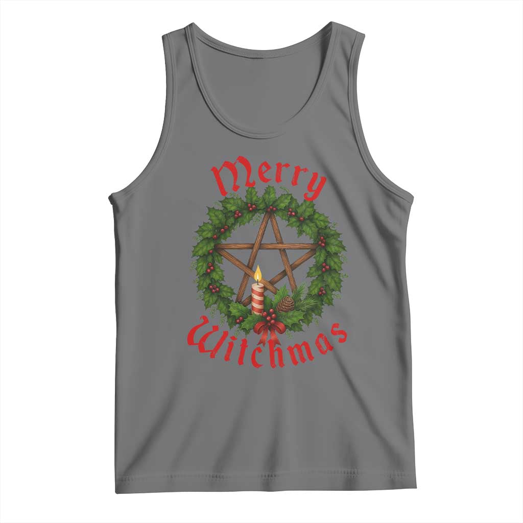 Nordic Christmas Tank Top Merry Witchmas Pagan Yule Xmas Wreath - Wonder Print Shop