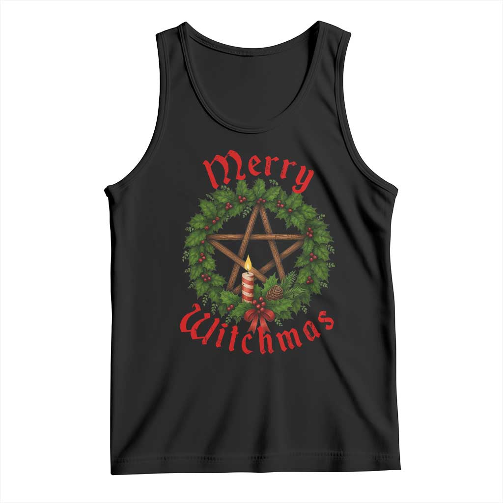Nordic Christmas Tank Top Merry Witchmas Pagan Yule Xmas Wreath - Wonder Print Shop