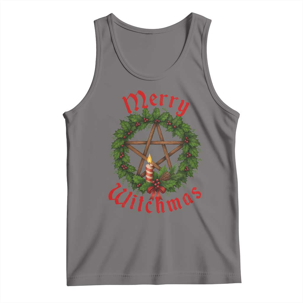 Nordic Christmas Tank Top Merry Witchmas Pagan Yule Xmas Wreath - Wonder Print Shop