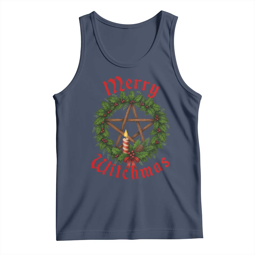 Nordic Christmas Tank Top Merry Witchmas Pagan Yule Xmas Wreath - Wonder Print Shop