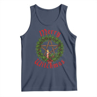 Nordic Christmas Tank Top Merry Witchmas Pagan Yule Xmas Wreath - Wonder Print Shop