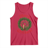 Nordic Christmas Tank Top Merry Witchmas Pagan Yule Xmas Wreath - Wonder Print Shop