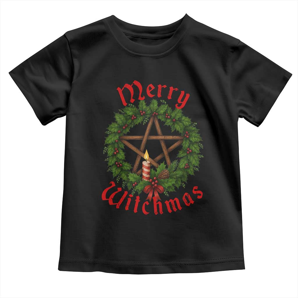 Nordic Christmas Toddler T Shirt Merry Witchmas Pagan Yule Xmas Wreath - Wonder Print Shop