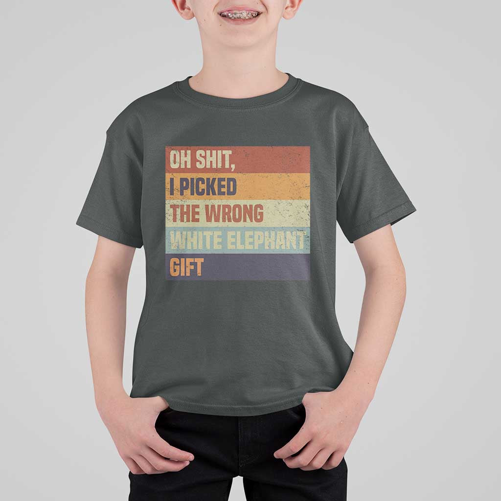 Oh Shit I Picked The Wrong White Elephant Gift T Shirt For Kid Funny Christmas Gift Exchange Game - Wonder Print Shop