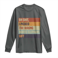 Oh Shit I Picked The Wrong White Elephant Gift Long Sleeve Shirt Funny Christmas Gift Exchange Game - Wonder Print Shop