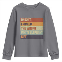 Oh Shit I Picked The Wrong White Elephant Gift Youth Sweatshirt Funny Christmas Gift Exchange Game - Wonder Print Shop