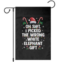 Funny Oh Shit I Picked The Wrong White Elephant Gift Garden Flag Christmas Gift Exchange Santa Hat - Wonder Print Shop