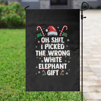 Funny Oh Shit I Picked The Wrong White Elephant Gift Garden Flag Christmas Gift Exchange Santa Hat - Wonder Print Shop