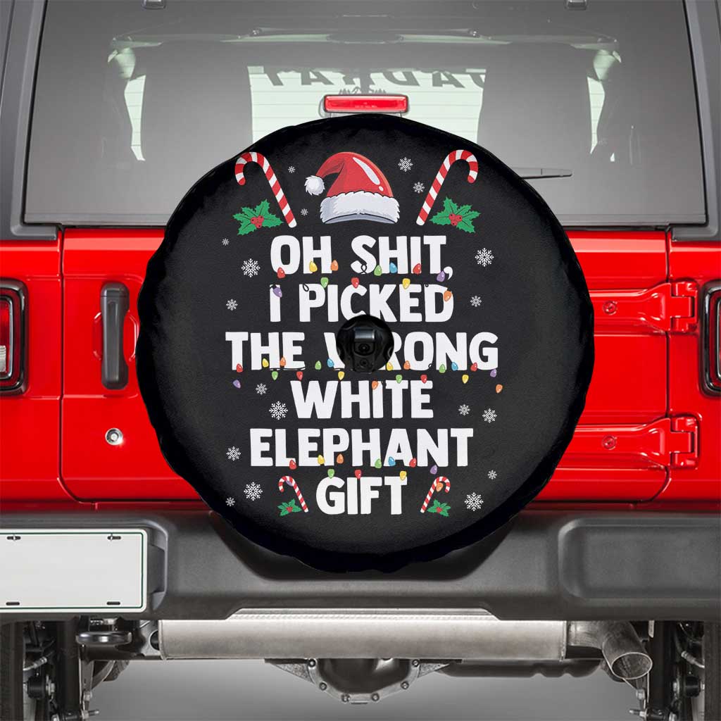 Funny Oh Shit I Picked The Wrong White Elephant Gift Spare Tire Cover Christmas Gift Exchange Santa Hat - Wonder Print Shop