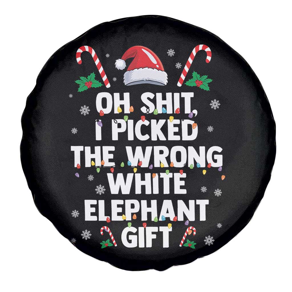 Funny Oh Shit I Picked The Wrong White Elephant Gift Spare Tire Cover Christmas Gift Exchange Santa Hat - Wonder Print Shop