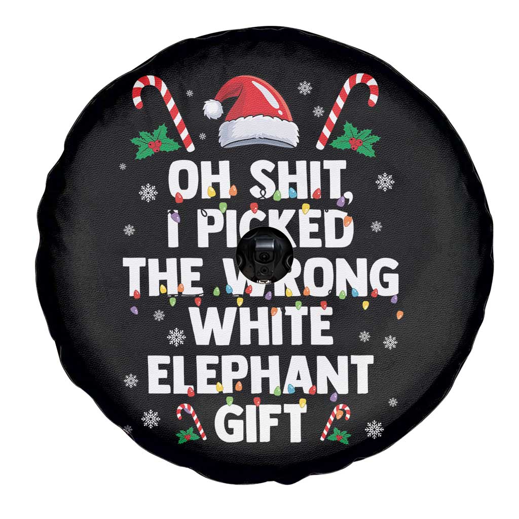 Funny Oh Shit I Picked The Wrong White Elephant Gift Spare Tire Cover Christmas Gift Exchange Santa Hat - Wonder Print Shop