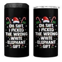Funny Oh Shit I Picked The Wrong White Elephant Gift 4 in 1 Can Cooler Tumbler Christmas Gift Exchange Santa Hat - Wonder Print Shop