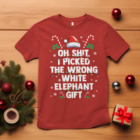 Funny Oh Shit I Picked The Wrong White Elephant Gift T Shirt Christmas Gift Exchange Santa Hat - Wonder Print Shop