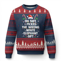 Funny Oh Shit I Picked The Wrong White Elephant Gift Ugly Christmas Sweater Xmas Gift Exchange Santa Hat - Wonder Print Shop