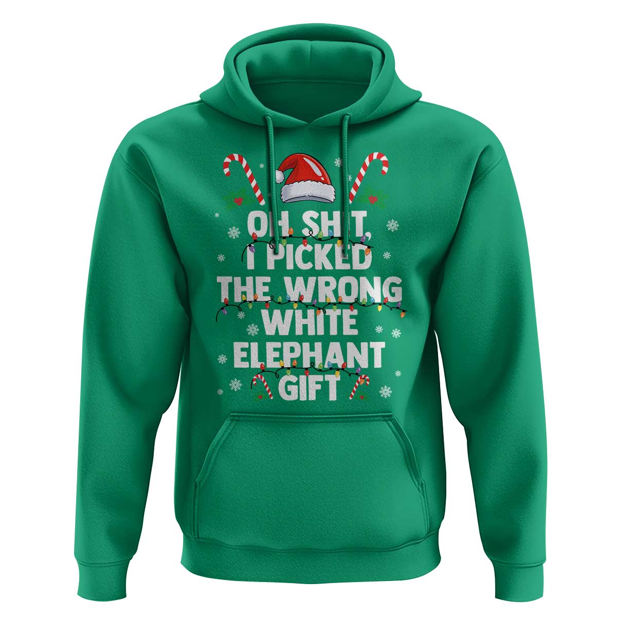 Funny Oh Shit I Picked The Wrong White Elephant Gift Hoodie Christmas Gift Exchange Santa Hat - Wonder Print Shop