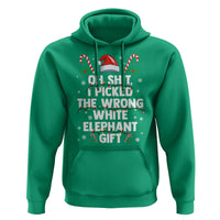 Funny Oh Shit I Picked The Wrong White Elephant Gift Hoodie Christmas Gift Exchange Santa Hat - Wonder Print Shop