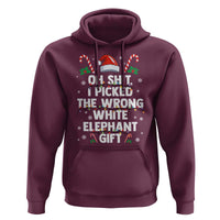 Funny Oh Shit I Picked The Wrong White Elephant Gift Hoodie Christmas Gift Exchange Santa Hat - Wonder Print Shop
