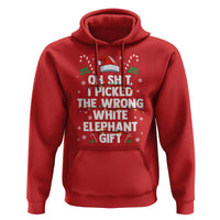 Funny Oh Shit I Picked The Wrong White Elephant Gift Hoodie Christmas Gift Exchange Santa Hat - Wonder Print Shop
