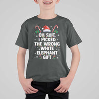 Funny Oh Shit I Picked The Wrong White Elephant Gift T Shirt For Kid Christmas Gift Exchange Santa Hat - Wonder Print Shop