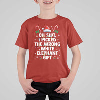 Funny Oh Shit I Picked The Wrong White Elephant Gift T Shirt For Kid Christmas Gift Exchange Santa Hat - Wonder Print Shop