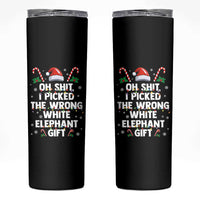Funny Oh Shit I Picked The Wrong White Elephant Gift Skinny Tumbler Christmas Gift Exchange Santa Hat - Wonder Print Shop