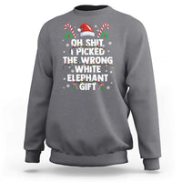Funny Oh Shit I Picked The Wrong White Elephant Gift Sweatshirt Christmas Gift Exchange Santa Hat - Wonder Print Shop