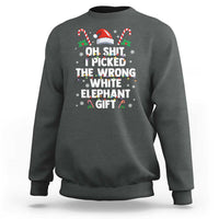 Funny Oh Shit I Picked The Wrong White Elephant Gift Sweatshirt Christmas Gift Exchange Santa Hat - Wonder Print Shop